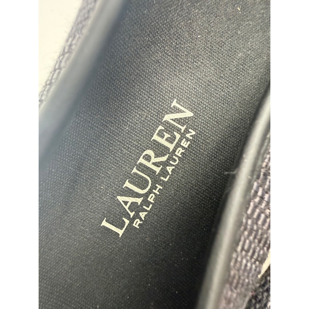 Lauren Ralph Lauren Jinny Black Woven Slip On Sneakers Shoes Women 7.5 RLL Logo - Picture 4 of 5